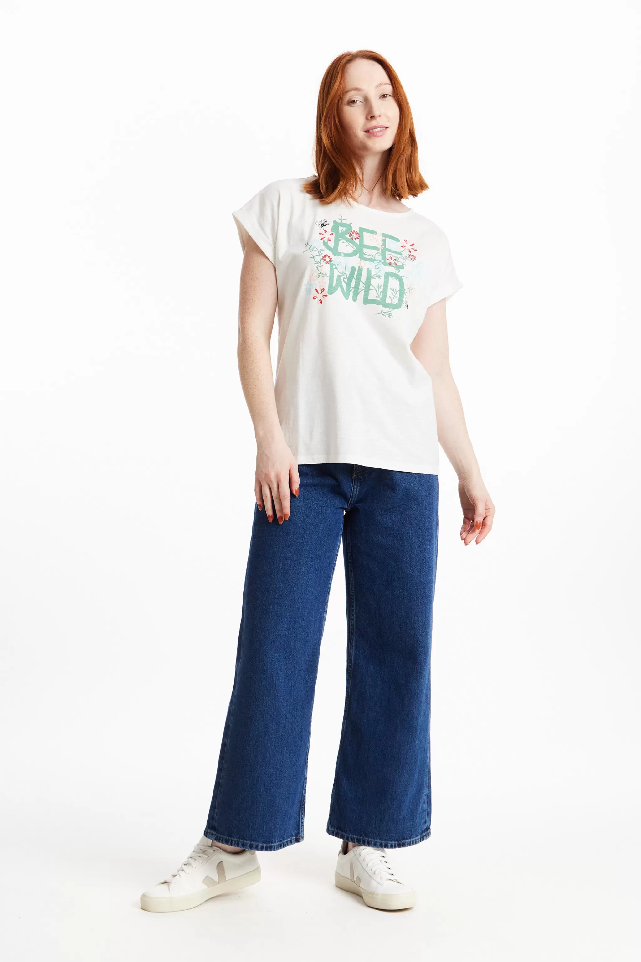 People Tree Tops^Bee Wild Print Tee In Eco White