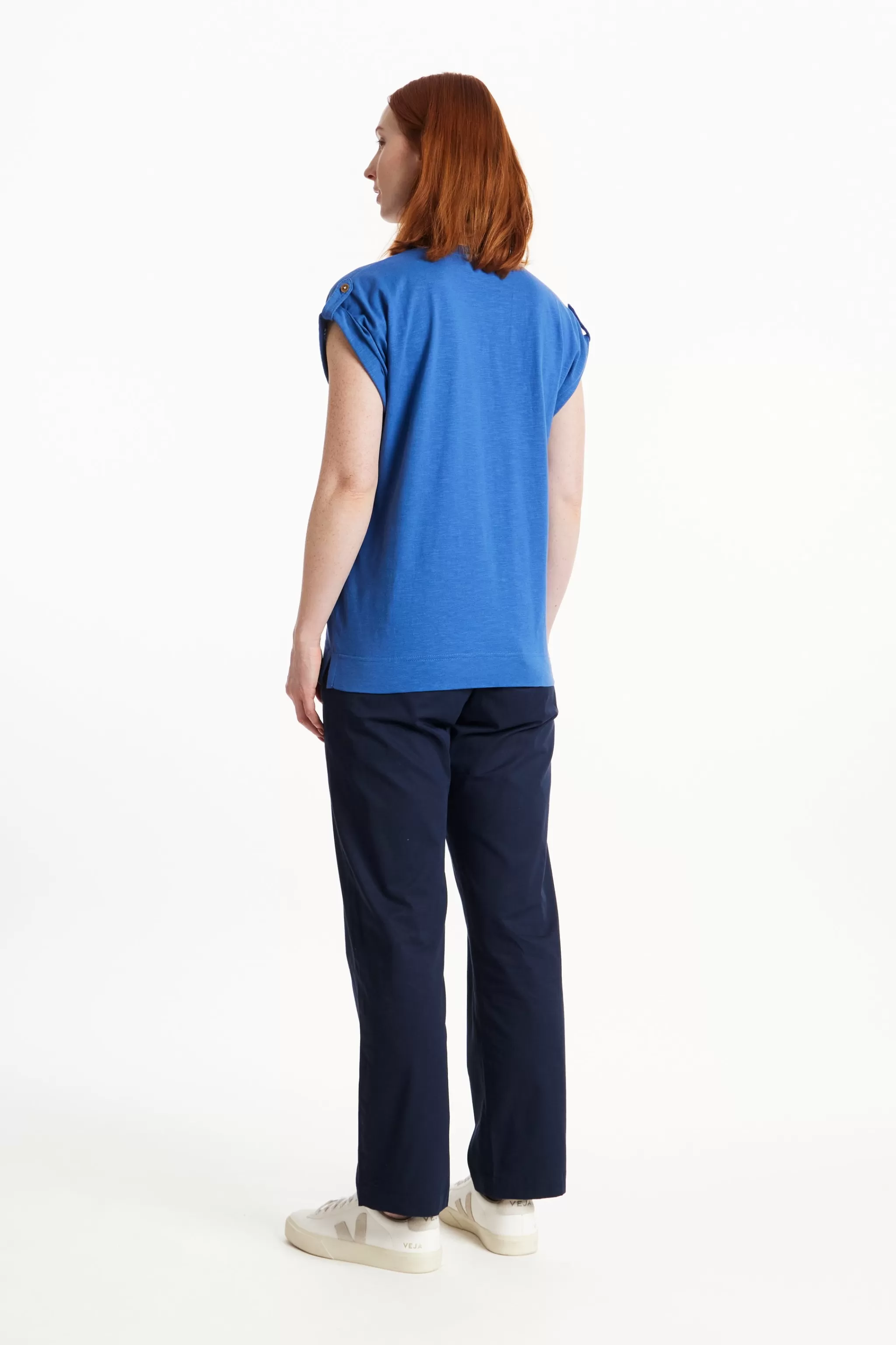 People Tree Tops^Jayne Slub Tee In Blue