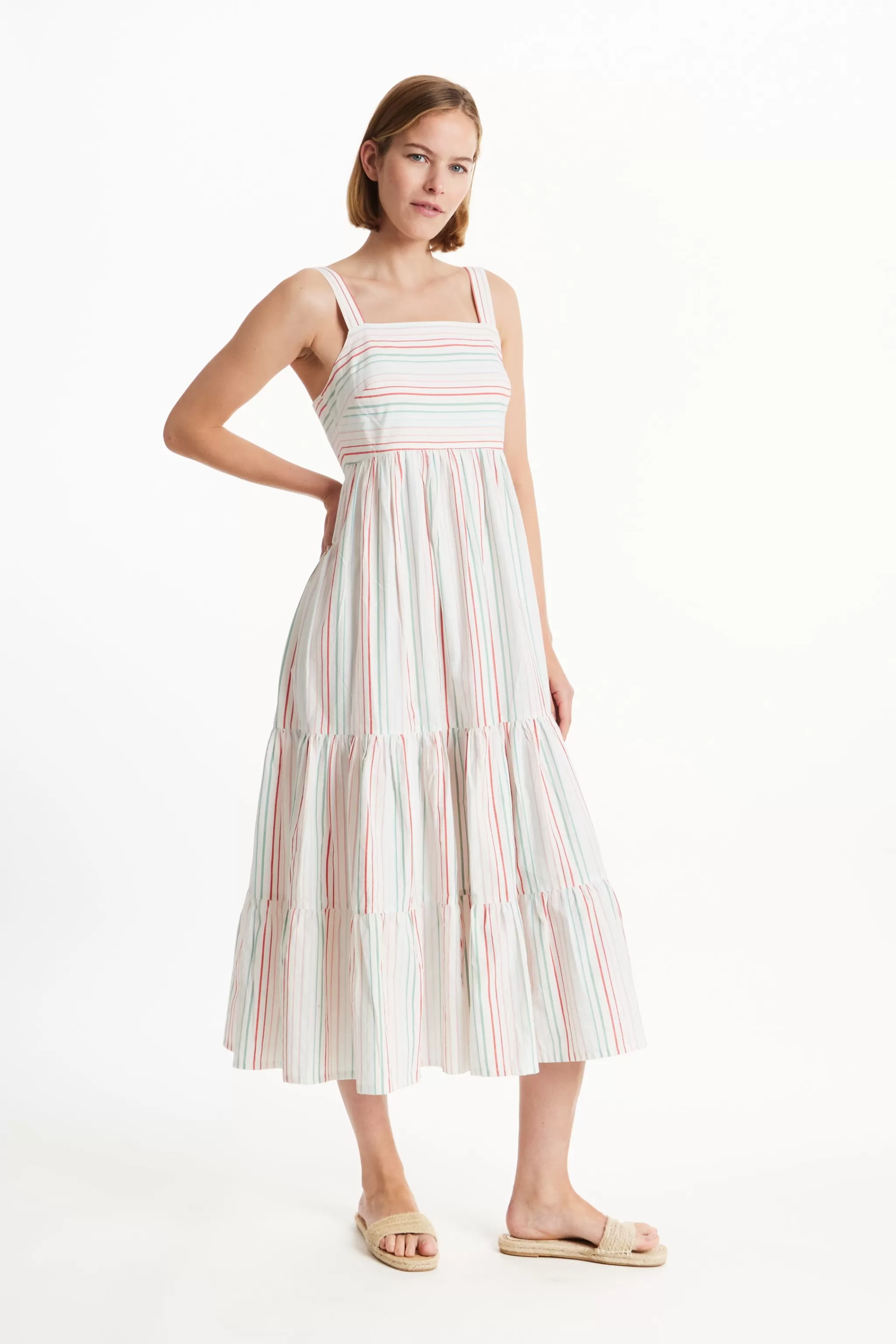 People Tree Dresses^Lea Striped Dress In Multi Coloured