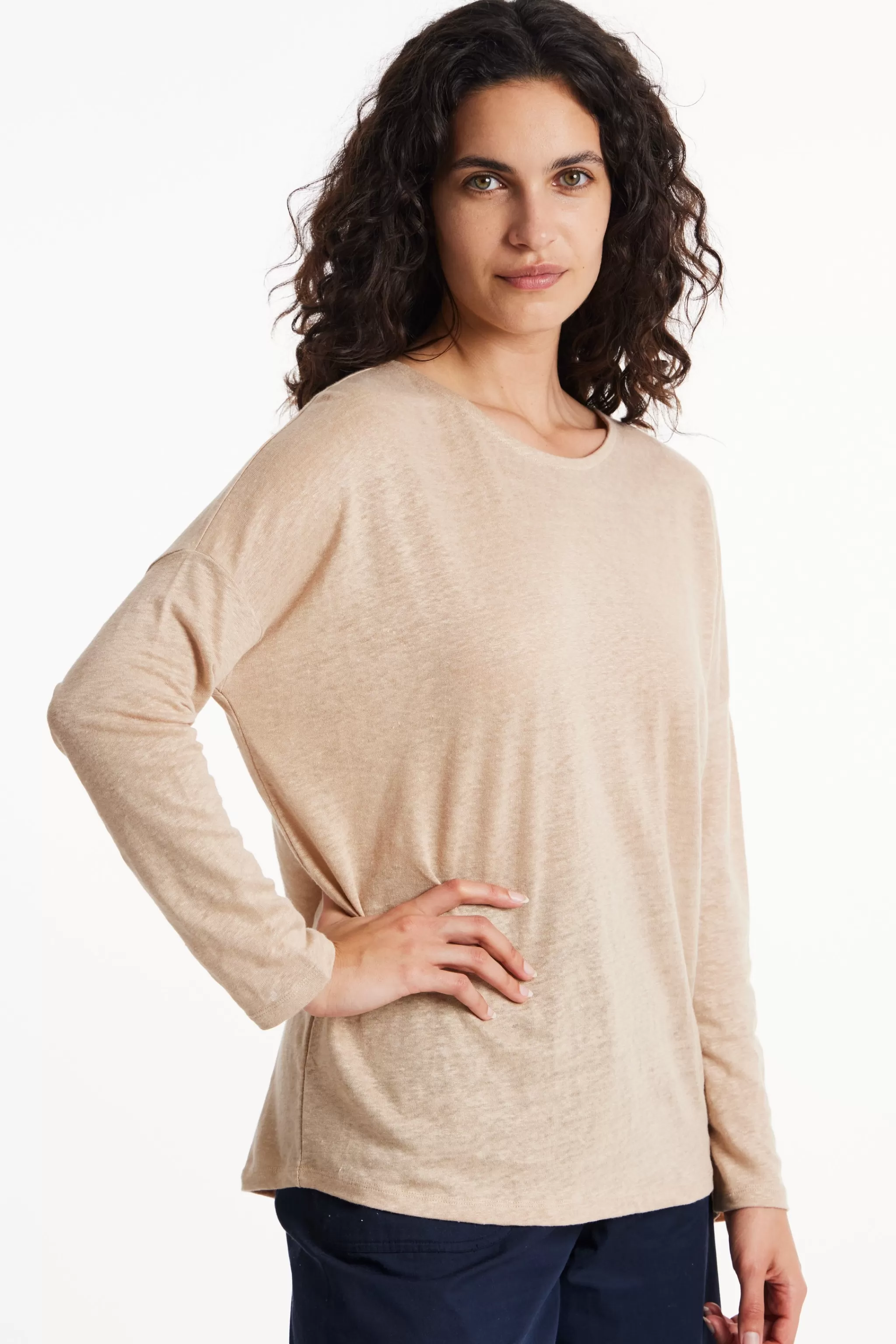 People Tree Tops^Nerissa Linen Top In Sand