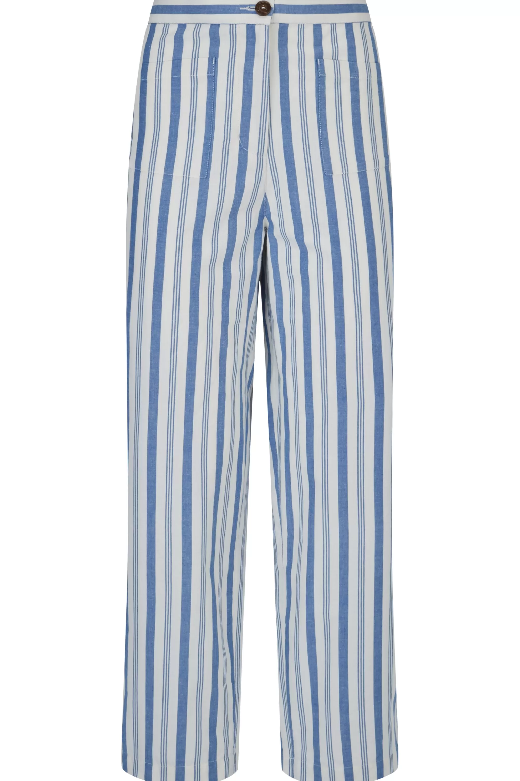 People Tree Trousers & Shorts^Reese Striped Trousers In Blue Stripe