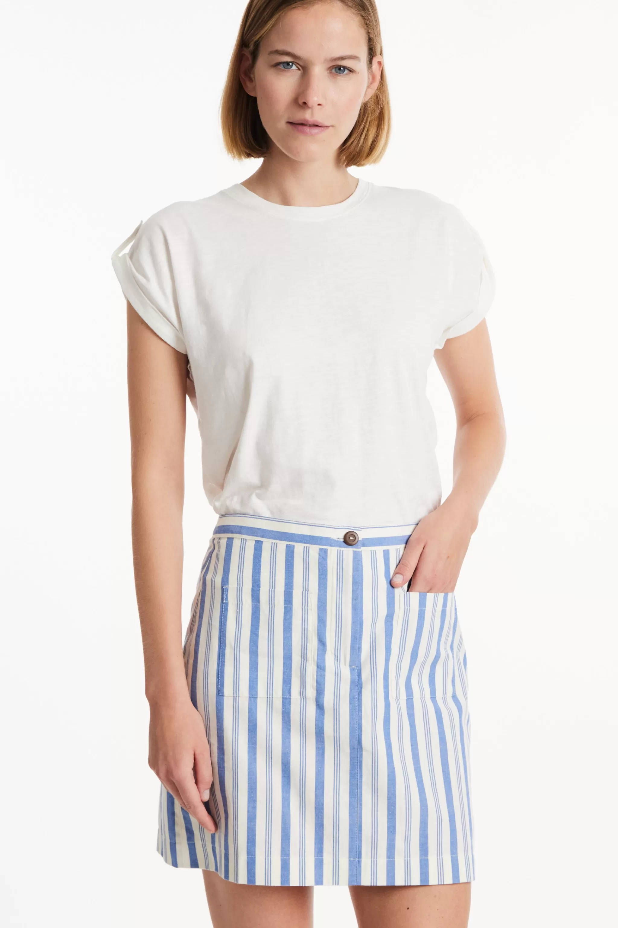 People Tree Skirts^Tica Striped Skirt In Blue Stripe